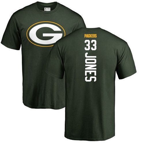 Men Green Bay Packers Green #33 Jones Aaron Backer Nike NFL T Shirt->green bay packers->NFL Jersey